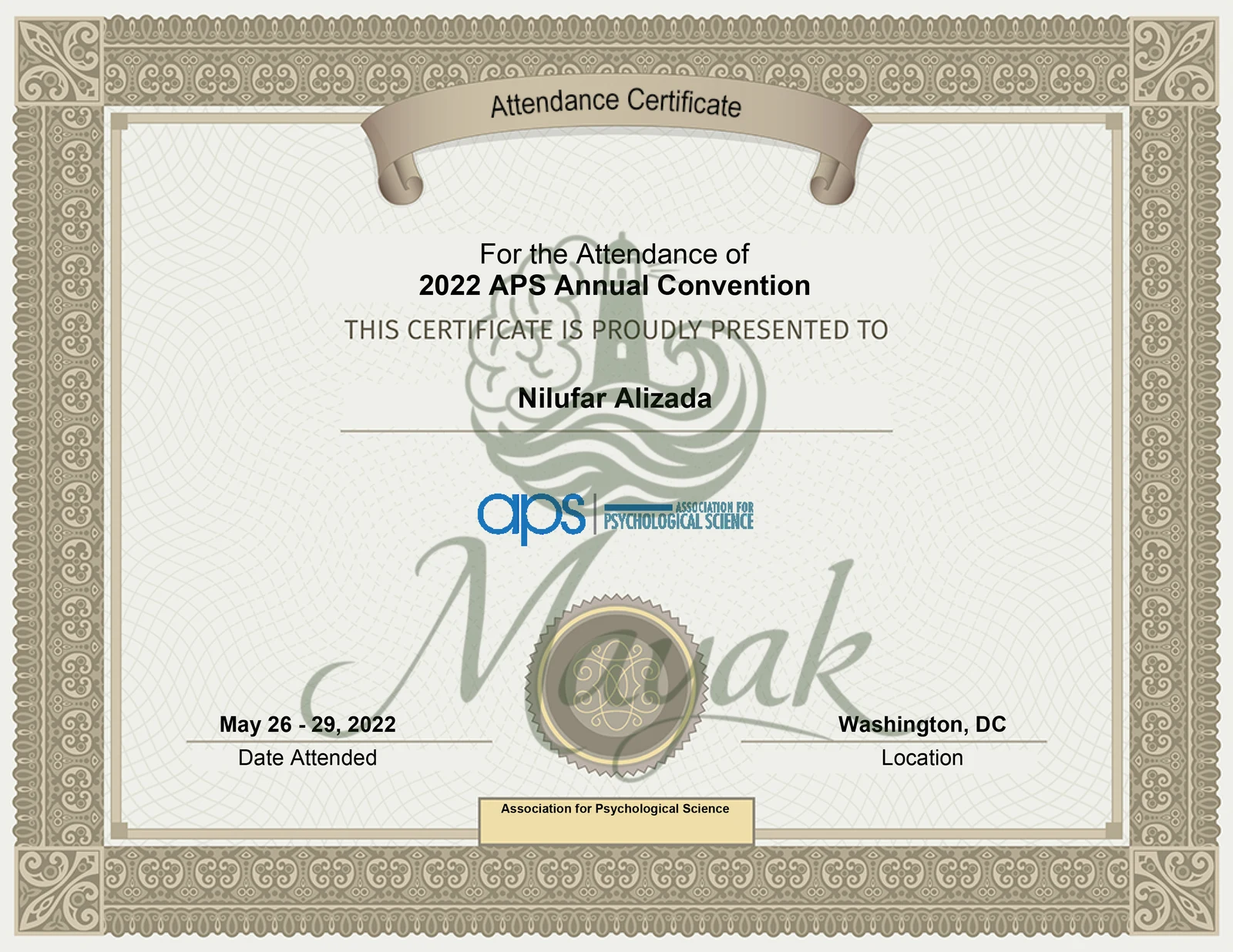 Association for Psychological Science (APS), 34-cü İllik Konvensiya, Çikaqo, ABŞ