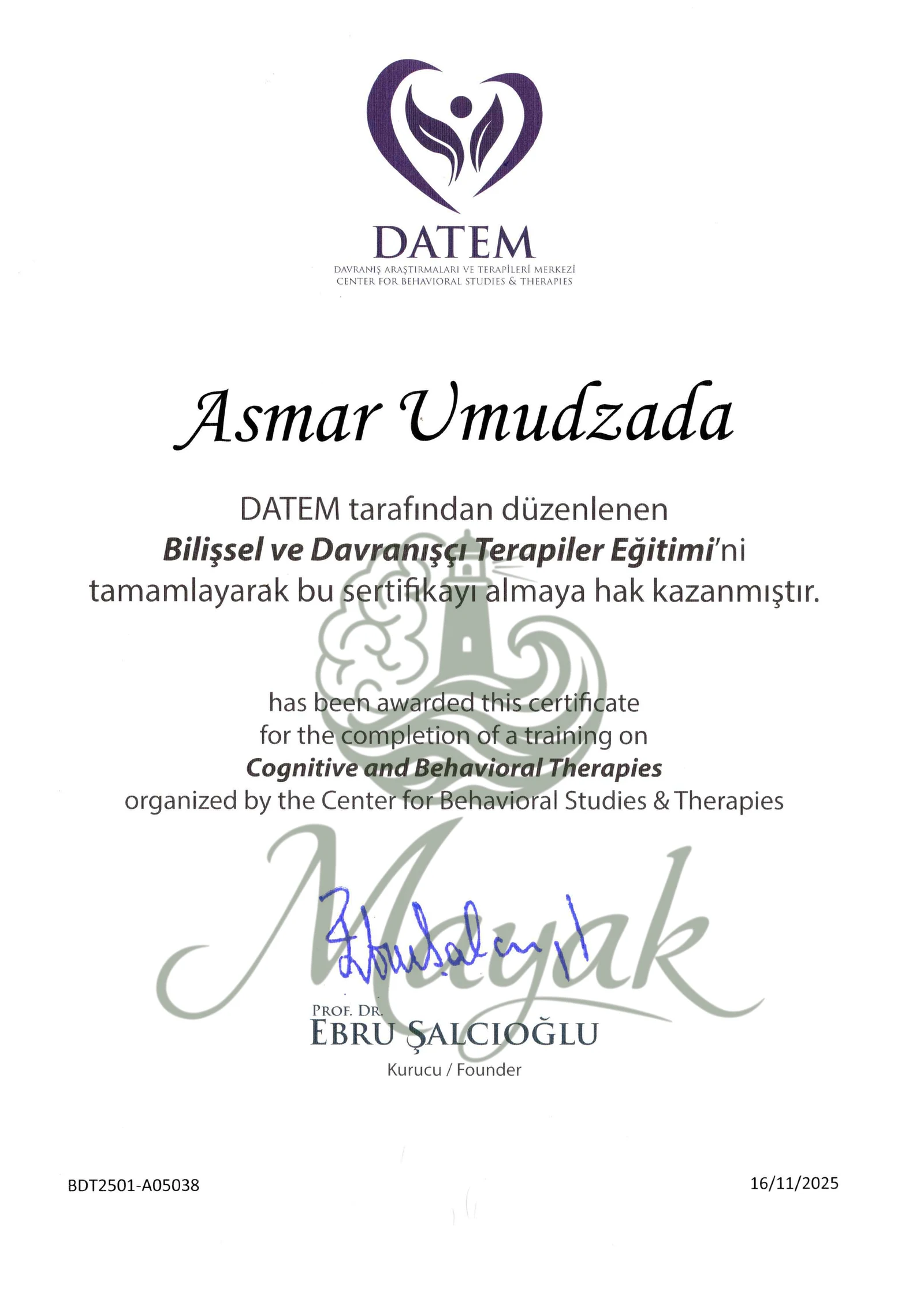 Koqnitiv və Davranış Terapiyaları Təlimi