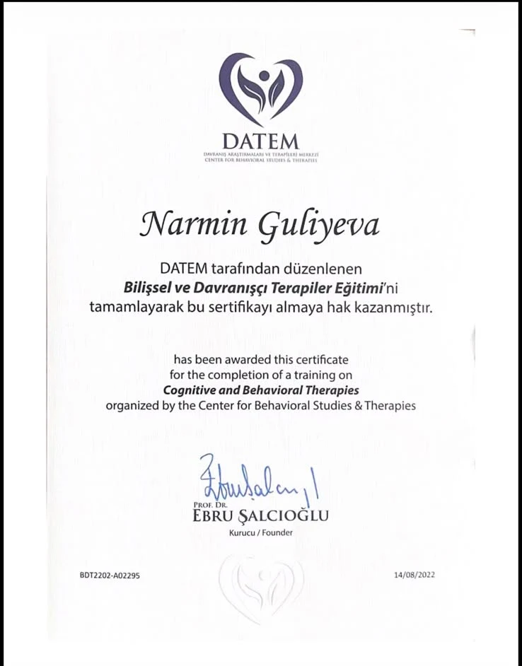 Koqnitiv və Davranış Terapiyaları üzrə Təlim