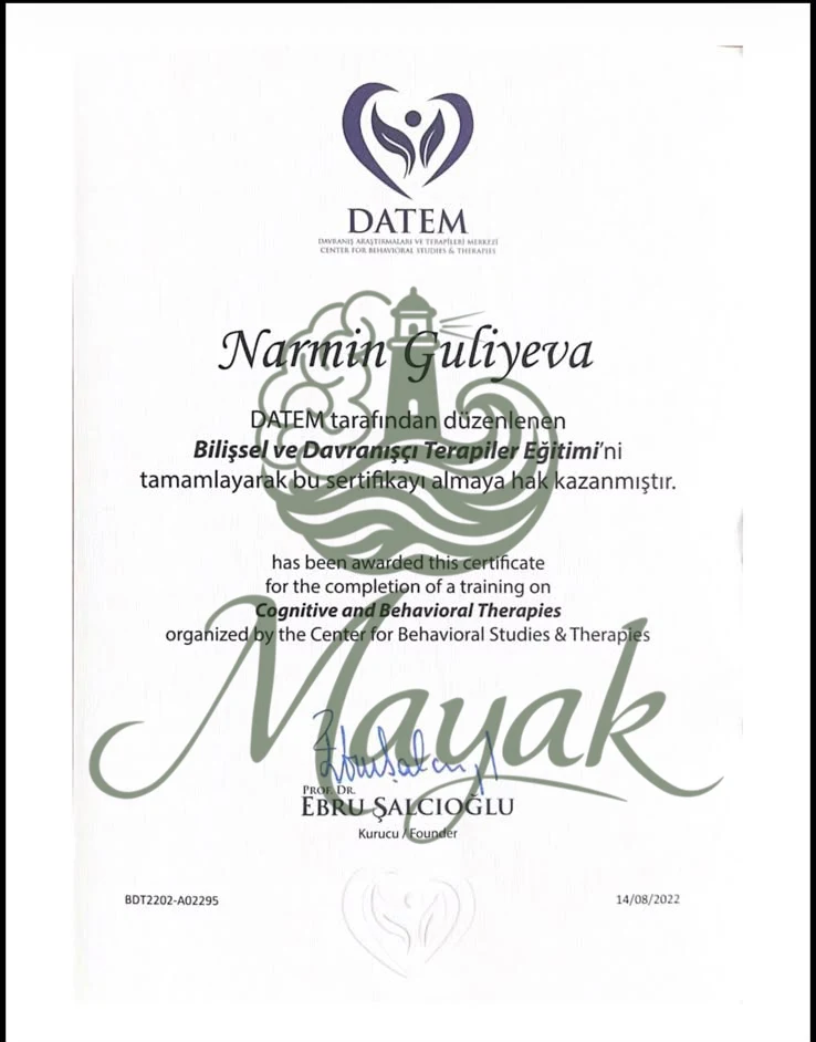 Koqnitiv və Davranış Terapiyaları üzrə Təlim