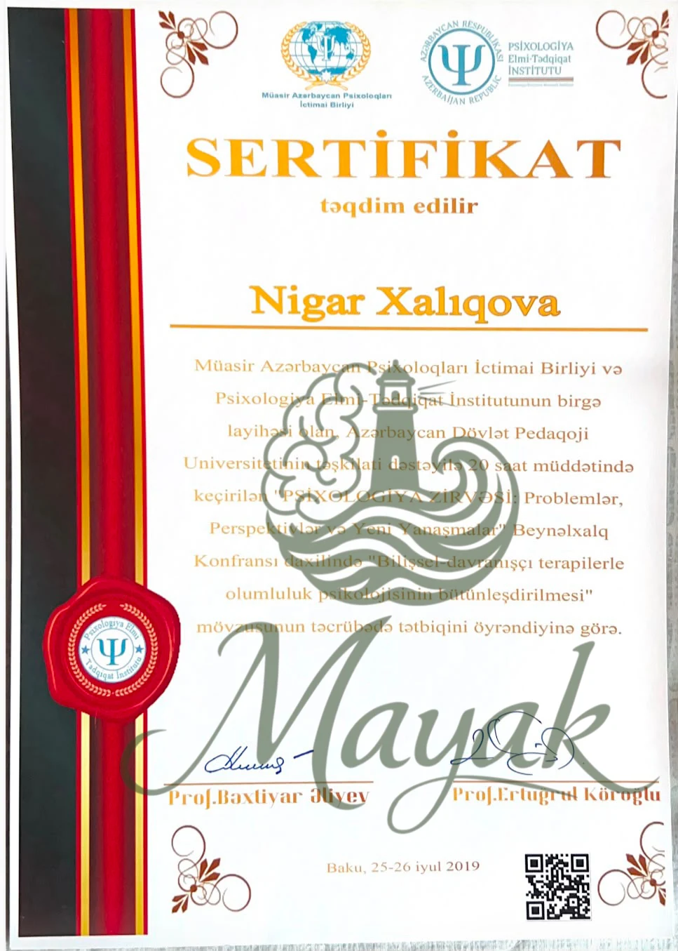 20  saatlıq psixologiya zirvəsində iştirak